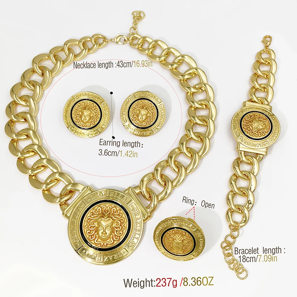 Hip Hop Jewelry Set Fashion Lion Heads Necklaces Cuban Link Bracelet Earring Ring For Women Cocktail Party Jewelry Gifts 2026 Hip Hop Jewelry Set Fashion Lion Heads Necklaces Cuban Link Bracelet Earring Ring For Women Cocktail Party Jewelry Gifts 2026