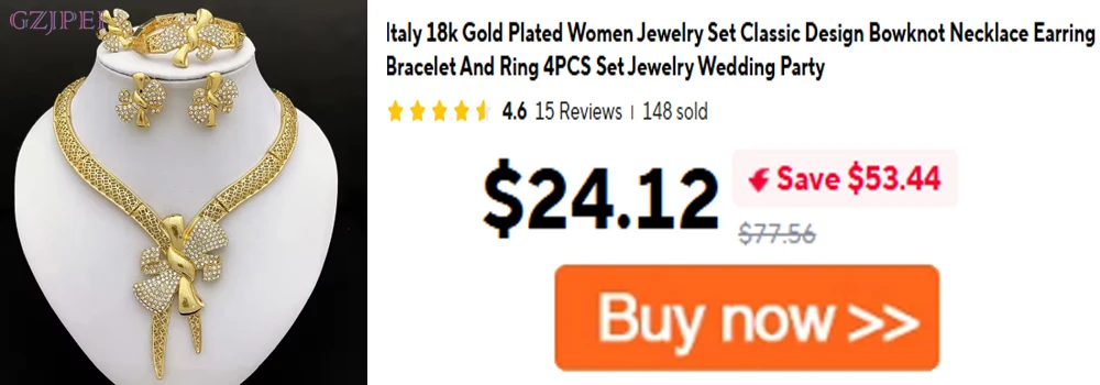 GZJPEI Luxury 18K Gold Plated Jewelry Set Layered Petal Design Nigeria Brazilian Wedding Jewelry For Mother & Friends Best Gifts
