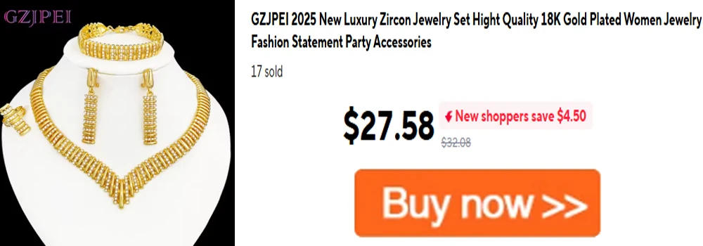 GZJPEI Luxury 18K Gold Plated Jewelry Set Layered Petal Design Nigeria Brazilian Wedding Jewelry For Mother & Friends Best Gifts