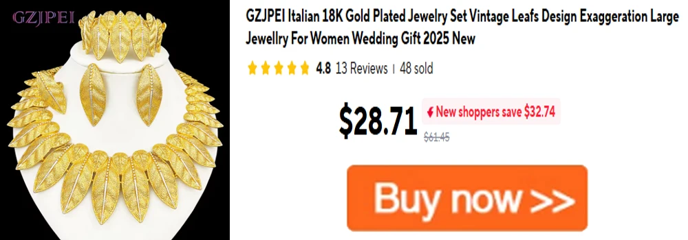 GZJPEI Luxury 18K Gold Plated Jewelry Set Layered Petal Design Nigeria Brazilian Wedding Jewelry For Mother & Friends Best Gifts