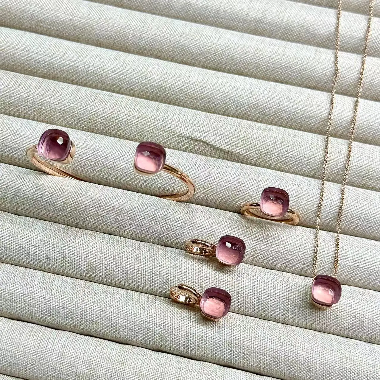 4Pcs/Set Women Ring Earrings Necklace Bangle Jewelry Set Colorful Crystal Gold Plated Fashion Jewelry Gift for Women