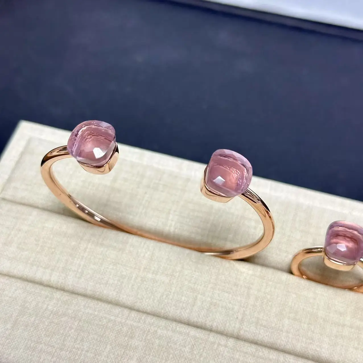 4Pcs/Set Women Ring Earrings Necklace Bangle Jewelry Set Colorful Crystal Gold Plated Fashion Jewelry Gift for Women