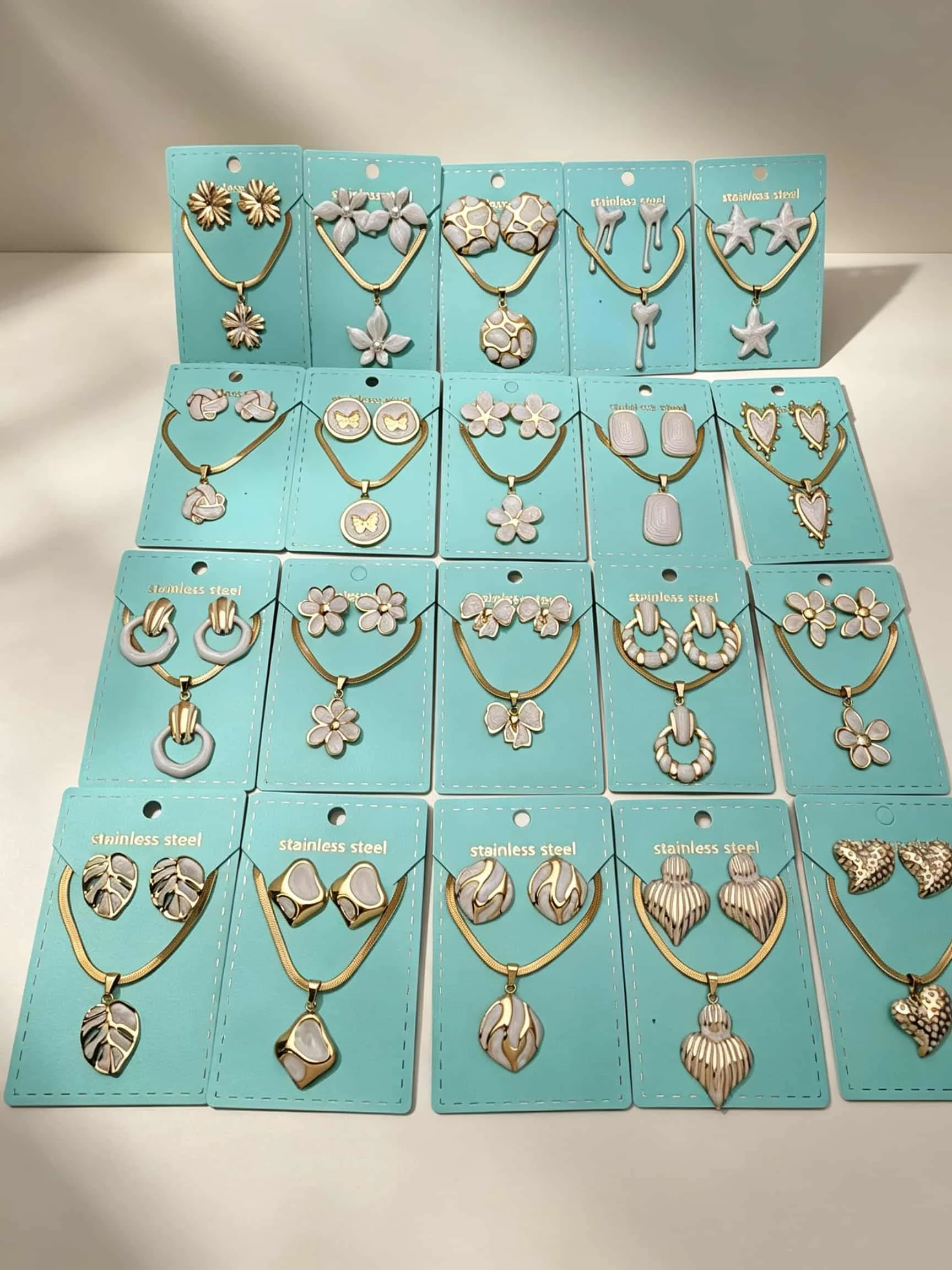 24PCS-8SET Stainless Steel Jewelry Set Women Flower Butterfly Heart Shell Earrings Necklace Cute Korean Fashion Accessories Gift 24PCS-8SET Stainless Steel Jewelry Set Women Flower Butterfly Heart Shell Earrings Necklace Cute Korean Fashion Accessories Gift