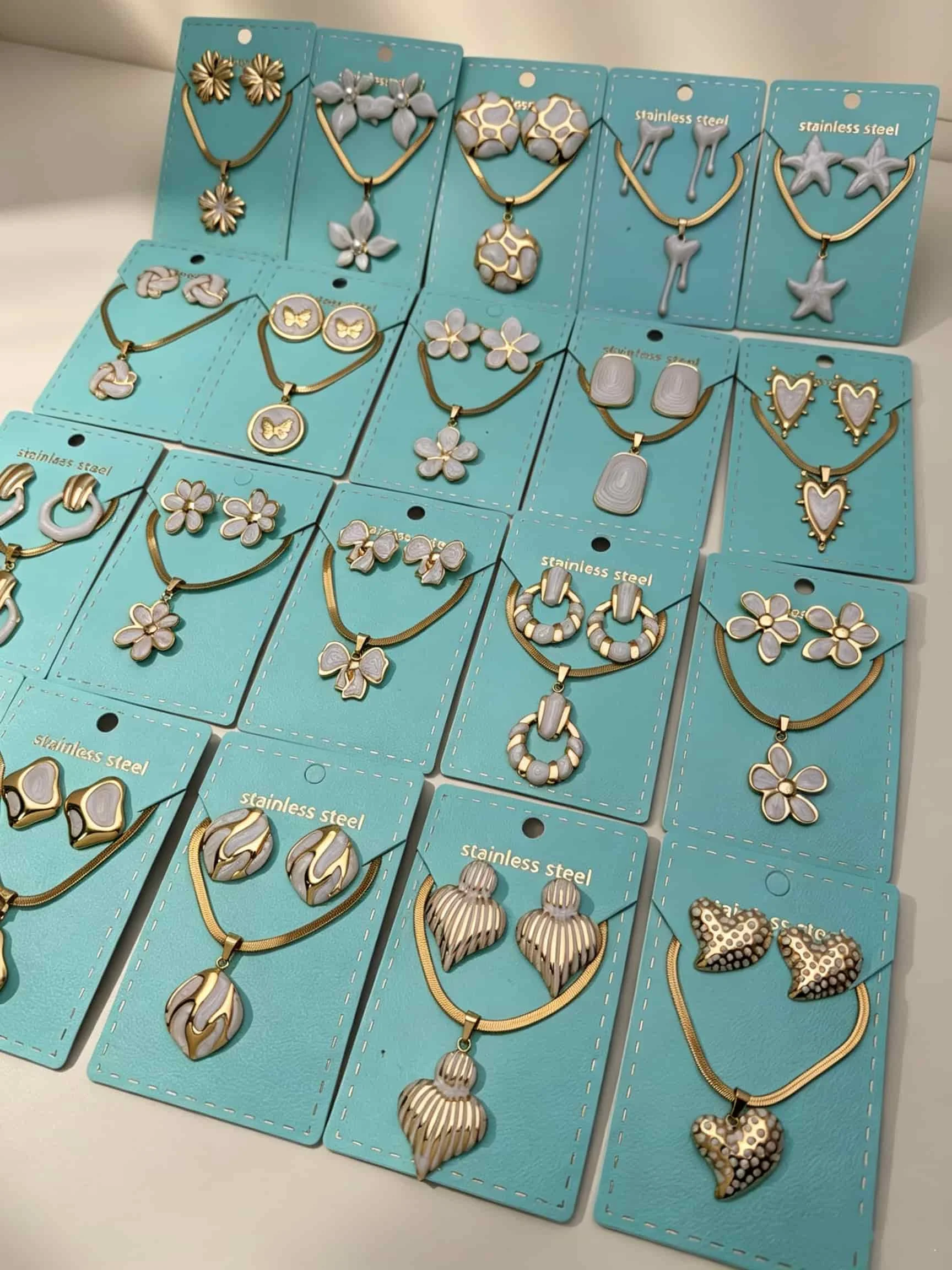 24PCS-8SET Stainless Steel Jewelry Set Women Flower Butterfly Heart Shell Earrings Necklace Cute Korean Fashion Accessories Gift 24PCS-8SET Stainless Steel Jewelry Set Women Flower Butterfly Heart Shell Earrings Necklace Cute Korean Fashion Accessories Gift