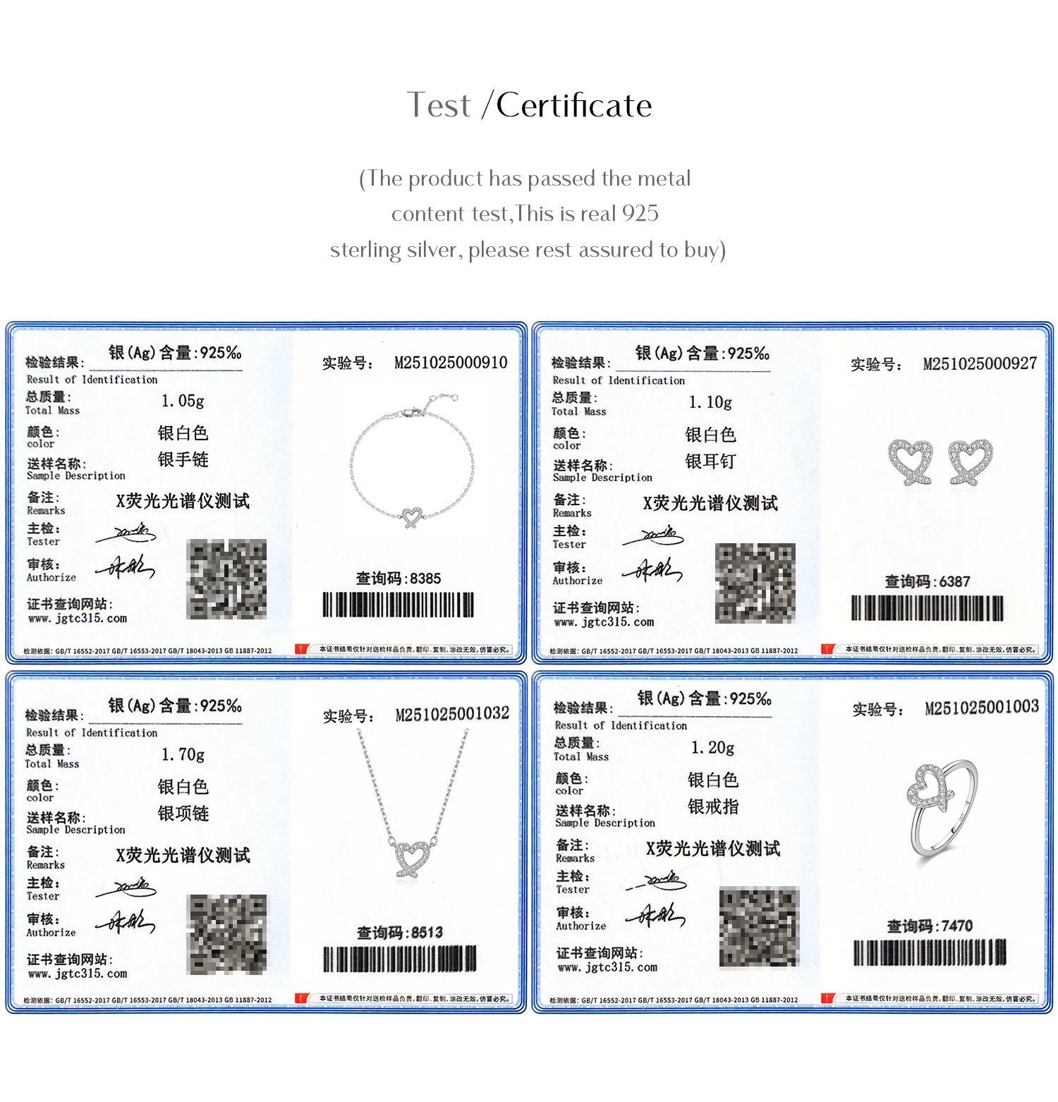 MODIAN Sparkle Moissanite Sets 925 Sterling Silver Sweet Irregular Heart Earrings Ring Bracelet Necklace For Women Jewelry Sets