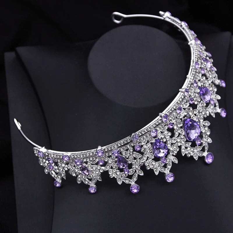 Princess Pink Crown Jewelry Sets for Women Tiaras and Necklace Earrings Party Prom Wedding Jewelry Set Birthday Accessory