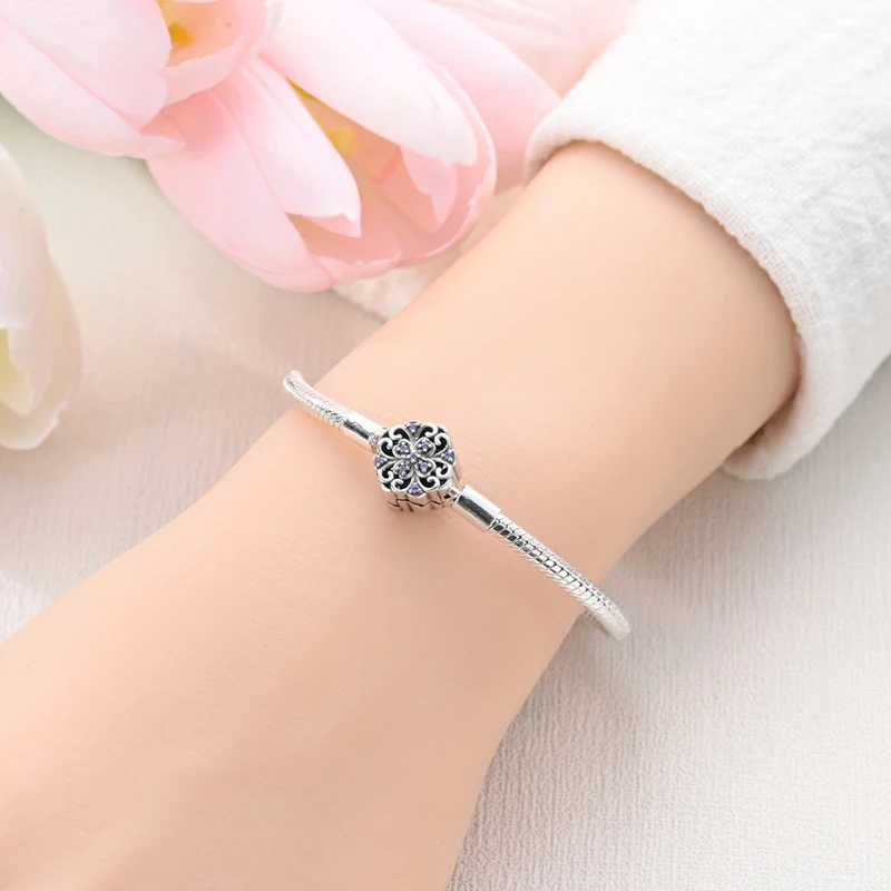 Original 925 Sterling Silver Irises Series Earrings Open Ring Bracelet Pendant Necklace For Women Jewelry Set Anniversary Gift