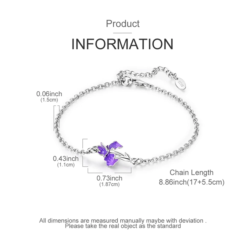 Original 925 Sterling Silver Irises Series Earrings Open Ring Bracelet Pendant Necklace For Women Jewelry Set Anniversary Gift