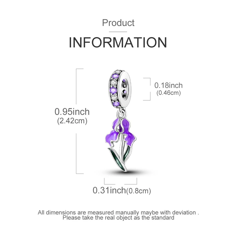 Original 925 Sterling Silver Irises Series Earrings Open Ring Bracelet Pendant Necklace For Women Jewelry Set Anniversary Gift