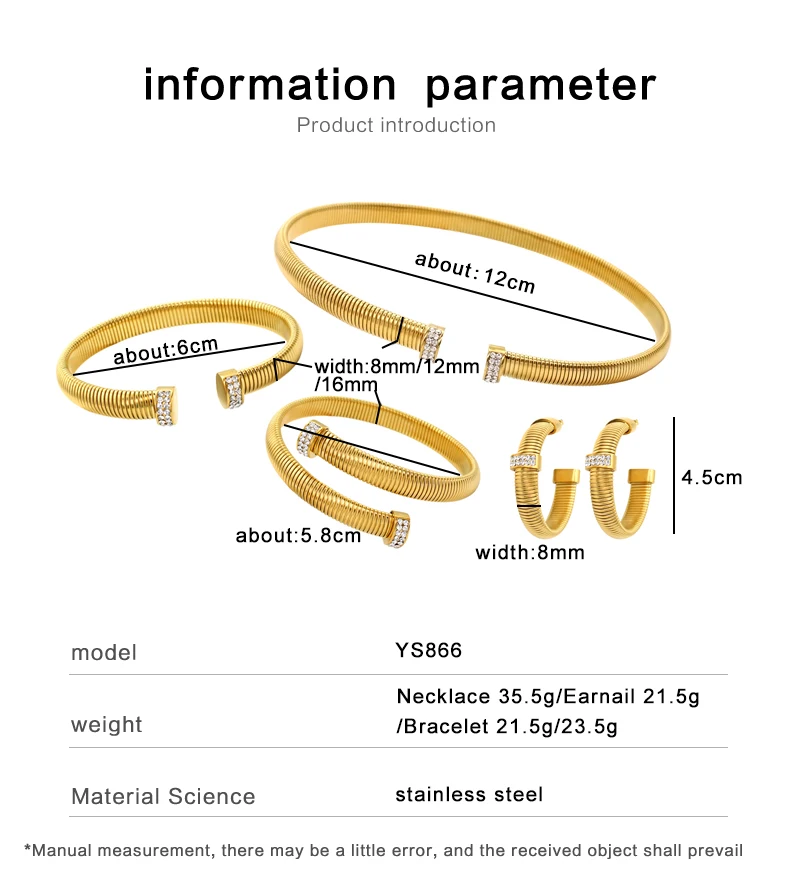 High Quality Cross Cuff Stainless Steel Jewelry Set Personalized Spiral Texture 18K Gold Plated Arm Neck Bijoux Waterproof High Quality Cross Cuff Stainless Steel Jewelry Set Personalized Spiral Texture 18K Gold Plated Arm Neck Bijoux Waterproof