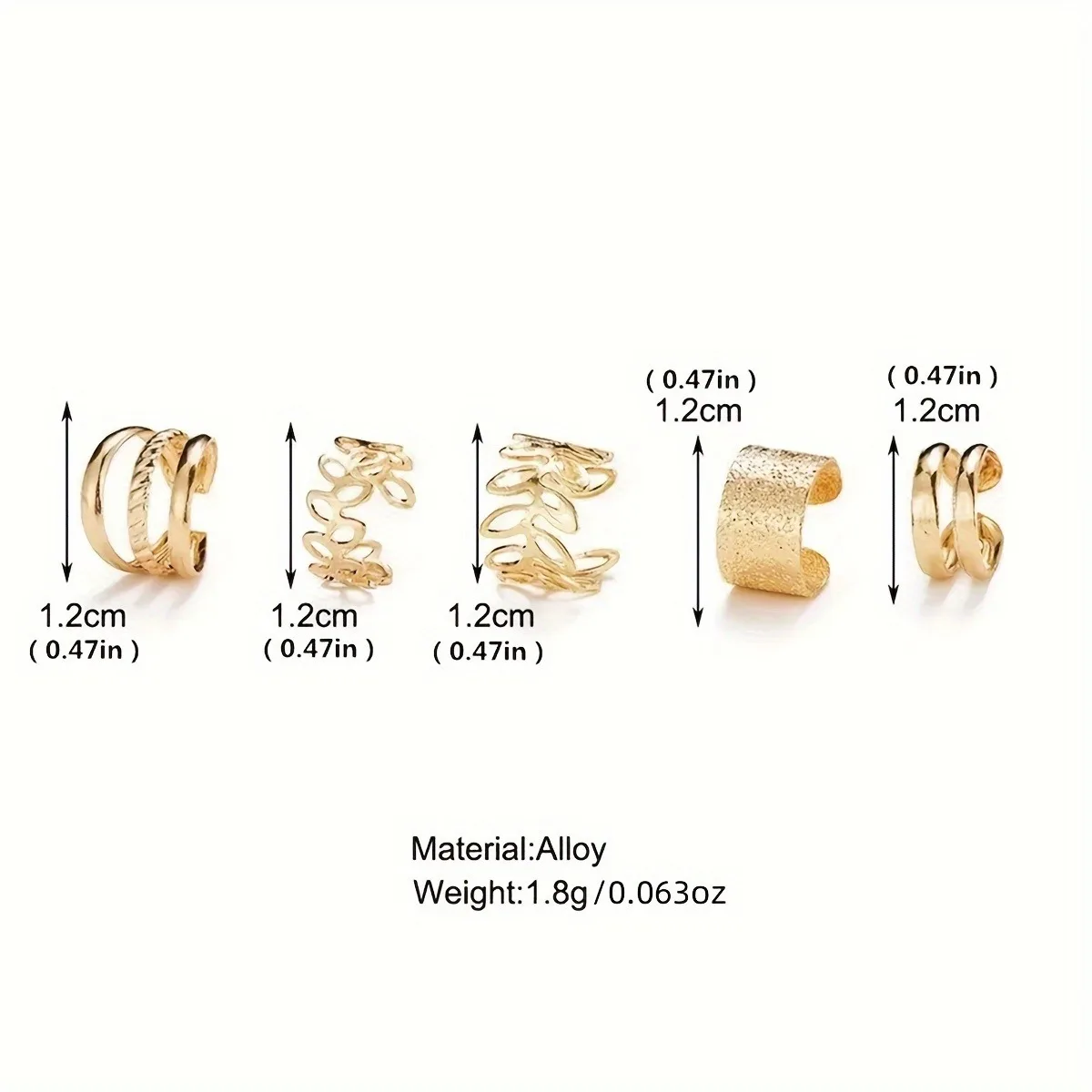5pcs/set Trendy Elegant Design Ear Cuff Classic Elegant Style Gifts Women’s No Piercing Clip Silver Earrings Circle Leaf Shaped 5pcs/set Trendy Elegant Design Ear Cuff Classic Elegant Style Gifts Women's No Piercing Clip Silver Earrings Circle Leaf Shaped