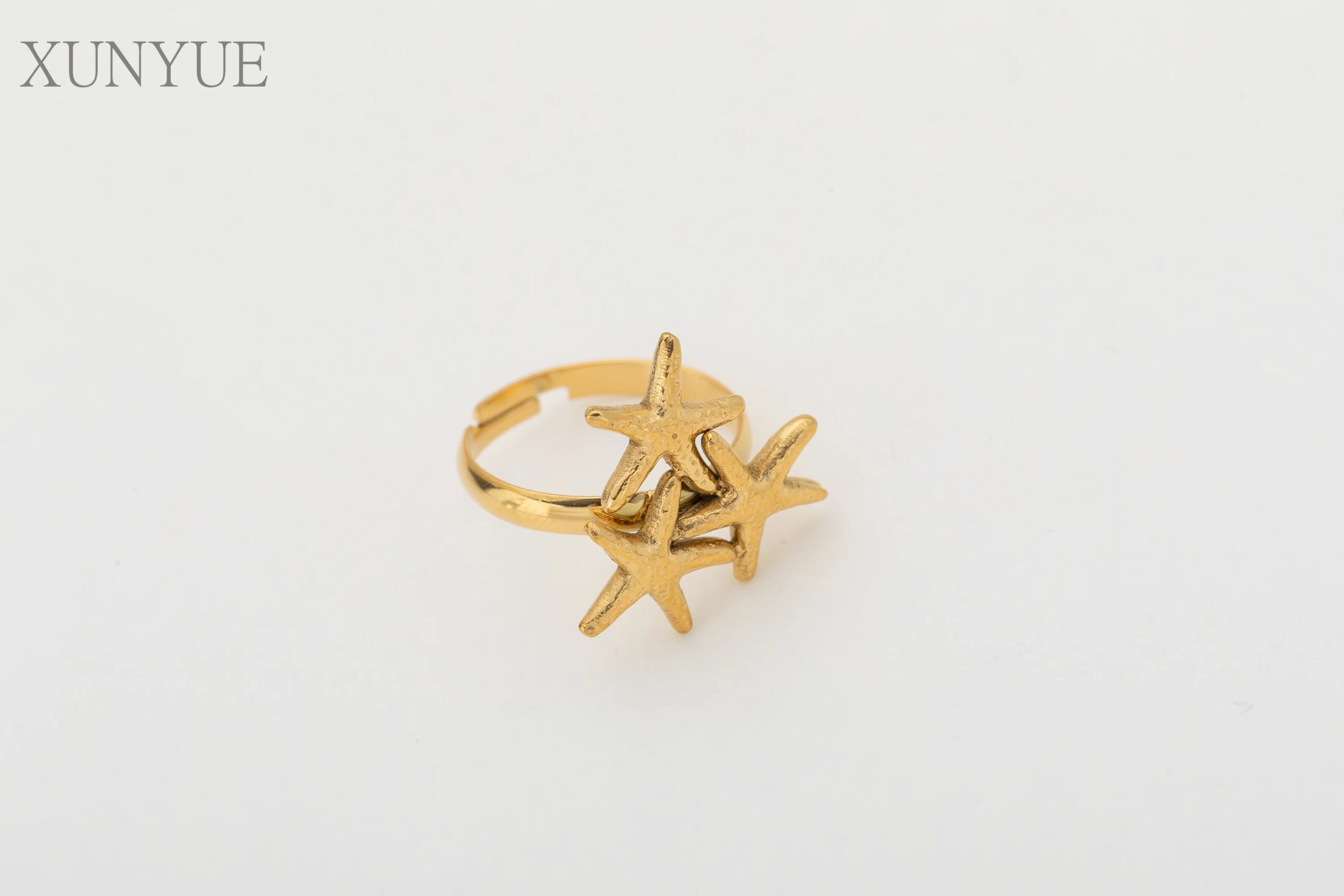 Xunyue Cute Fashion Design Girl Jewelry For Beach Solid  Plated Starfish Stud Earrings for Daily Wear