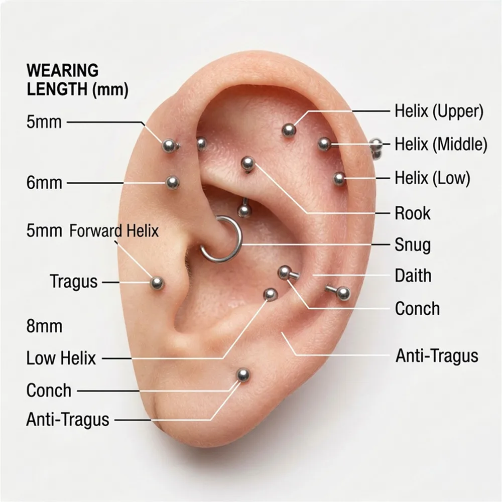 CANNER 925 Sterling Silver Rivet  Zircon Flat Head Ear Bone Piercing For Women Geometric Horse Eyes Party Jewelry Birthday Gifts