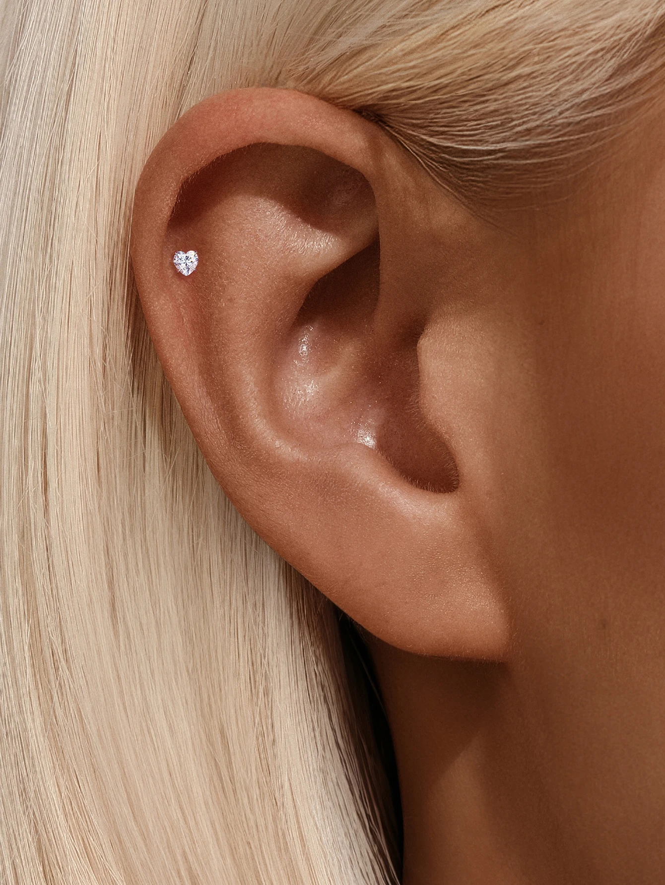 CANNER 925 Sterling Silver Rivet  Zircon Flat Head Ear Bone Piercing For Women Geometric Horse Eyes Party Jewelry Birthday Gifts