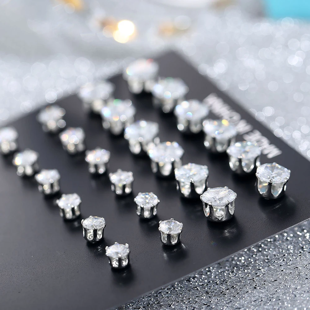12/24/36 Pairs Shiny Zircon Stud Earrings Set for Women Men Daily Versatile Chic Silver Color Crystal Ear Jewelry Accessories 12/24/36 Pairs Shiny Zircon Stud Earrings Set for Women Men Daily Versatile Chic Silver Color Crystal Ear Jewelry Accessories