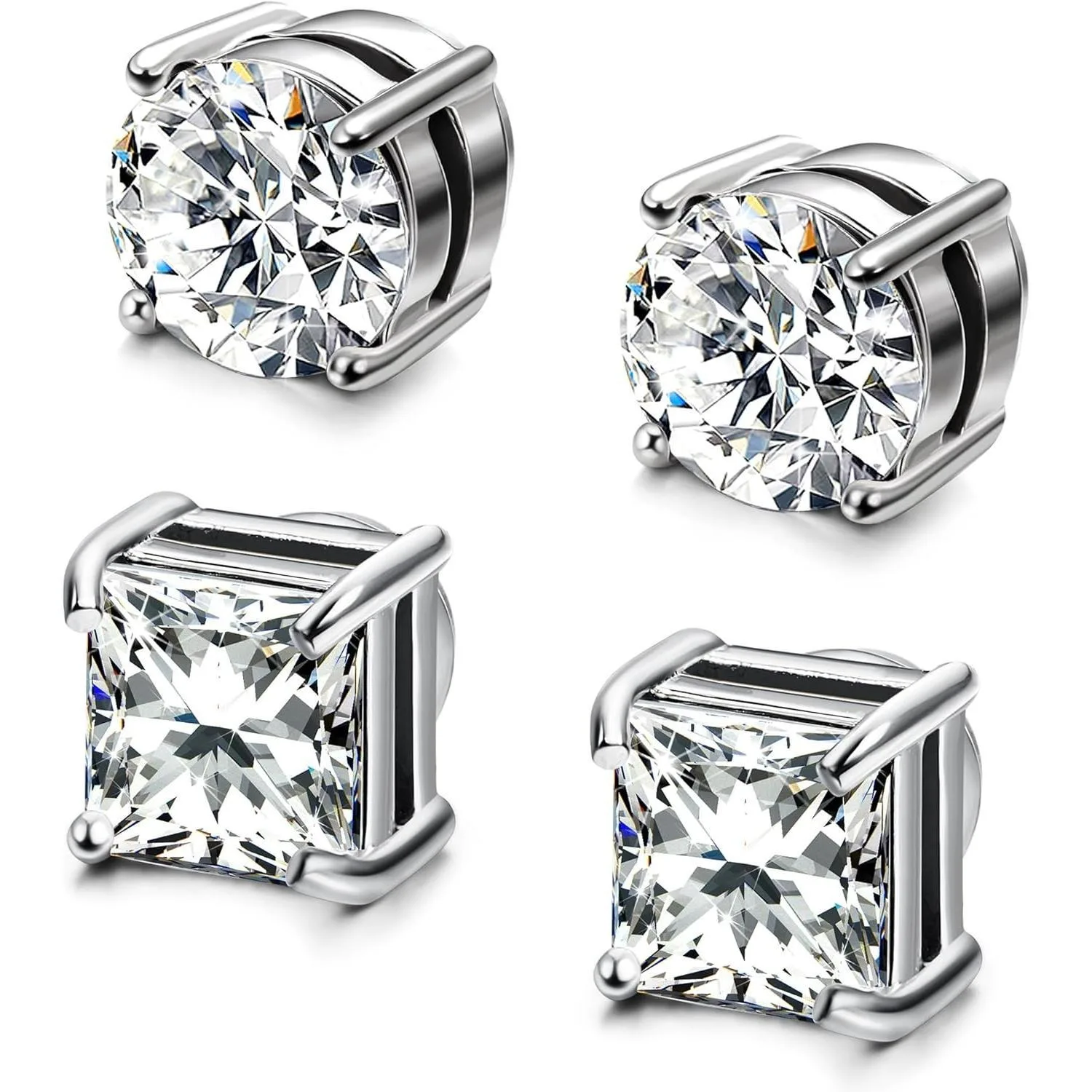Bobisty 2Pairs Magnetic Earrings 316L Stainless Steel Stud for Men Women Non-piercing CZ Hypoallergenic Magnetic Body Jewlery Bobisty 2Pairs Magnetic Earrings 316L Stainless Steel Stud for Men Women Non-piercing CZ Hypoallergenic Magnetic Body Jewlery