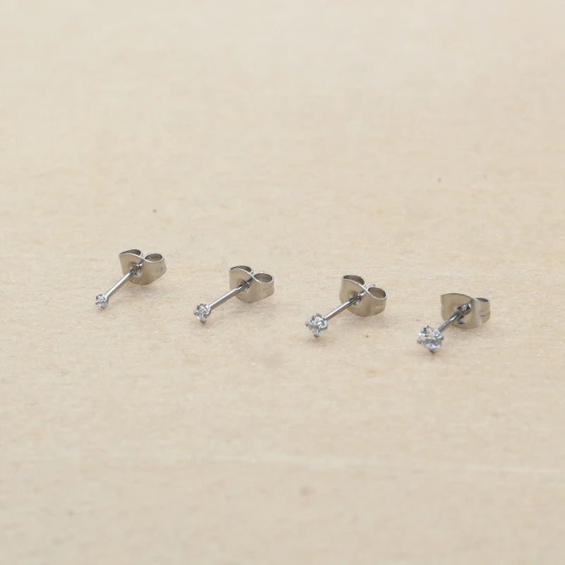 Super Mini 1.5MM 2MM Zircons Stainless Steel Push Back Stud Earrinngs For Men Women 2PC Delicate Jewerlry Super Mini 1.5MM 2MM Zircons Stainless Steel Push Back Stud Earrinngs For Men Women 2PC Delicate Jewerlry