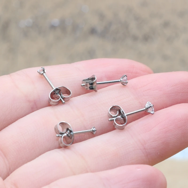 Super Mini 1.5MM 2MM Zircons Stainless Steel Push Back Stud Earrinngs For Men Women 2PC Delicate Jewerlry Super Mini 1.5MM 2MM Zircons Stainless Steel Push Back Stud Earrinngs For Men Women 2PC Delicate Jewerlry