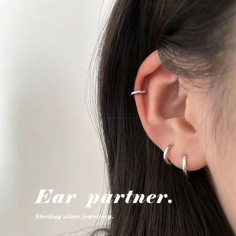 3Pair Stainless Steel Minimalist Huggie Hoop Earrings for Women Gold Color Tiny Round Circle 8/10/12mm Punk Unisex Rock Earring