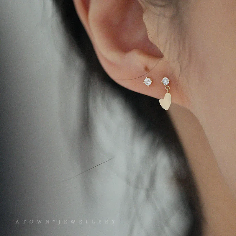 Korean Cute Ear Piercing Water Drop Earrings for Women Crystal Short Tassel Hypoallergenic Female Earrings Party Jewelry Brincos