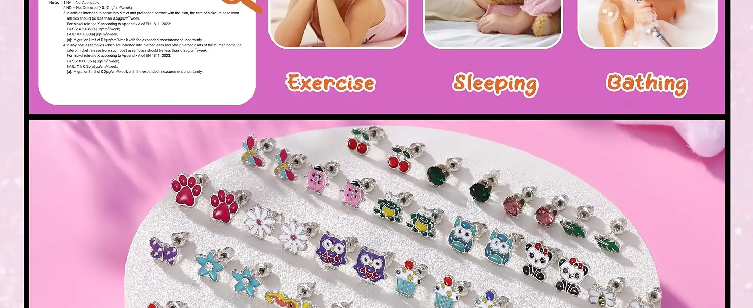 51 Pairs Stainless Steel Stud Earring Set for Women, Hypoallergenic Piercing Jewellery, Perfect for Sensitive Ears, Coloured Cubic Zirconia Animal Flower Fruit Pearl Star Tiny Studs, Multi Style Daint 51 Pairs Stainless Steel Stud Earring Set for Women, Hypoallergenic Piercing Jewellery, Perfect for Sensitive Ears, Coloured Cubic Zirconia Animal Flower Fruit Pearl Star Tiny Studs, Multi Style Daint