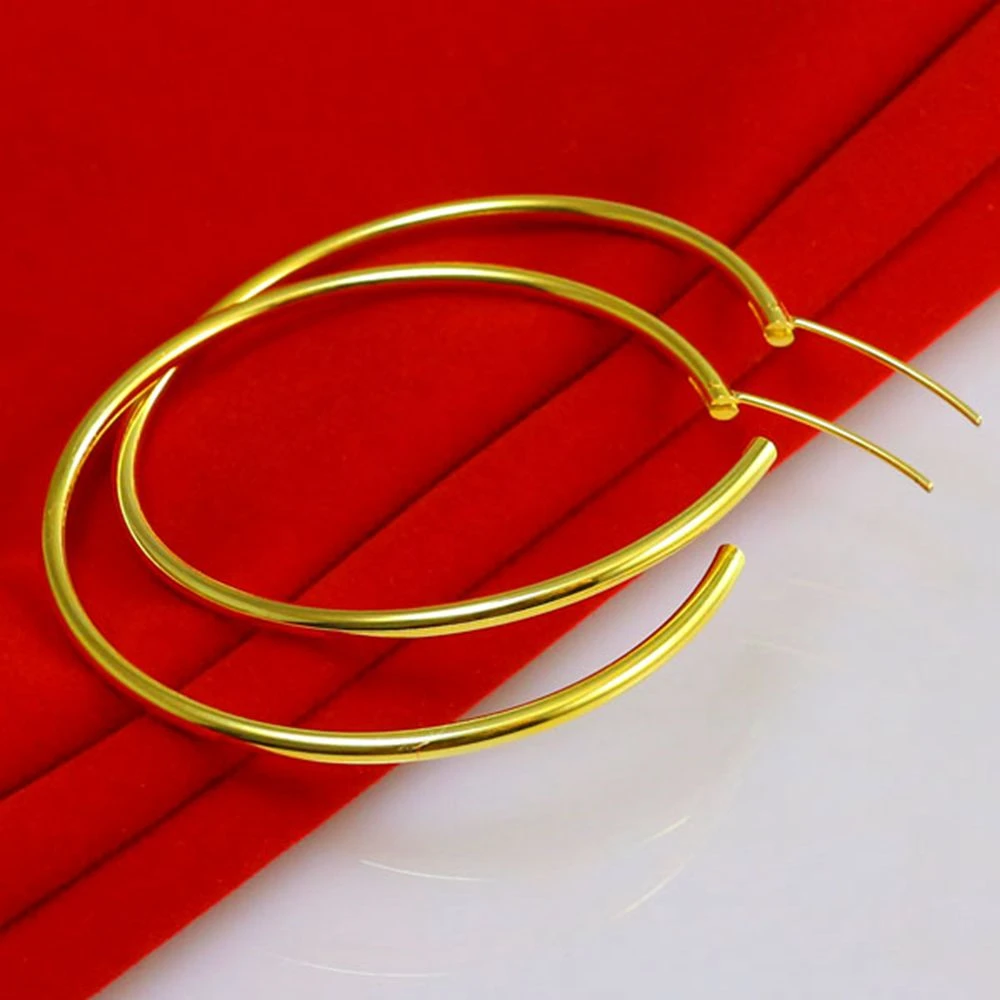 Gold Plated Smooth Round Circle Big Hoop Earrings for Women Size 12/25/30/40/50/60mm Stainless Steel Jewelry Accessories Gifts Gold Plated Smooth Round Circle Big Hoop Earrings for Women Size 12/25/30/40/50/60mm Stainless Steel Jewelry Accessories Gifts