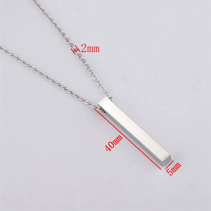 New Waterproof Pillar Necklaces for Men Women Stainless Steel Rectangle Vertical Bar Pendant Necklace Simple Casual Collar Gifts New Waterproof Pillar Necklaces for Men Women Stainless Steel Rectangle Vertical Bar Pendant Necklace Simple Casual Collar Gifts