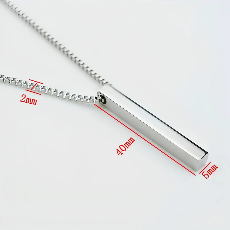 New Waterproof Pillar Necklaces for Men Women Stainless Steel Rectangle Vertical Bar Pendant Necklace Simple Casual Collar Gifts New Waterproof Pillar Necklaces for Men Women Stainless Steel Rectangle Vertical Bar Pendant Necklace Simple Casual Collar Gifts