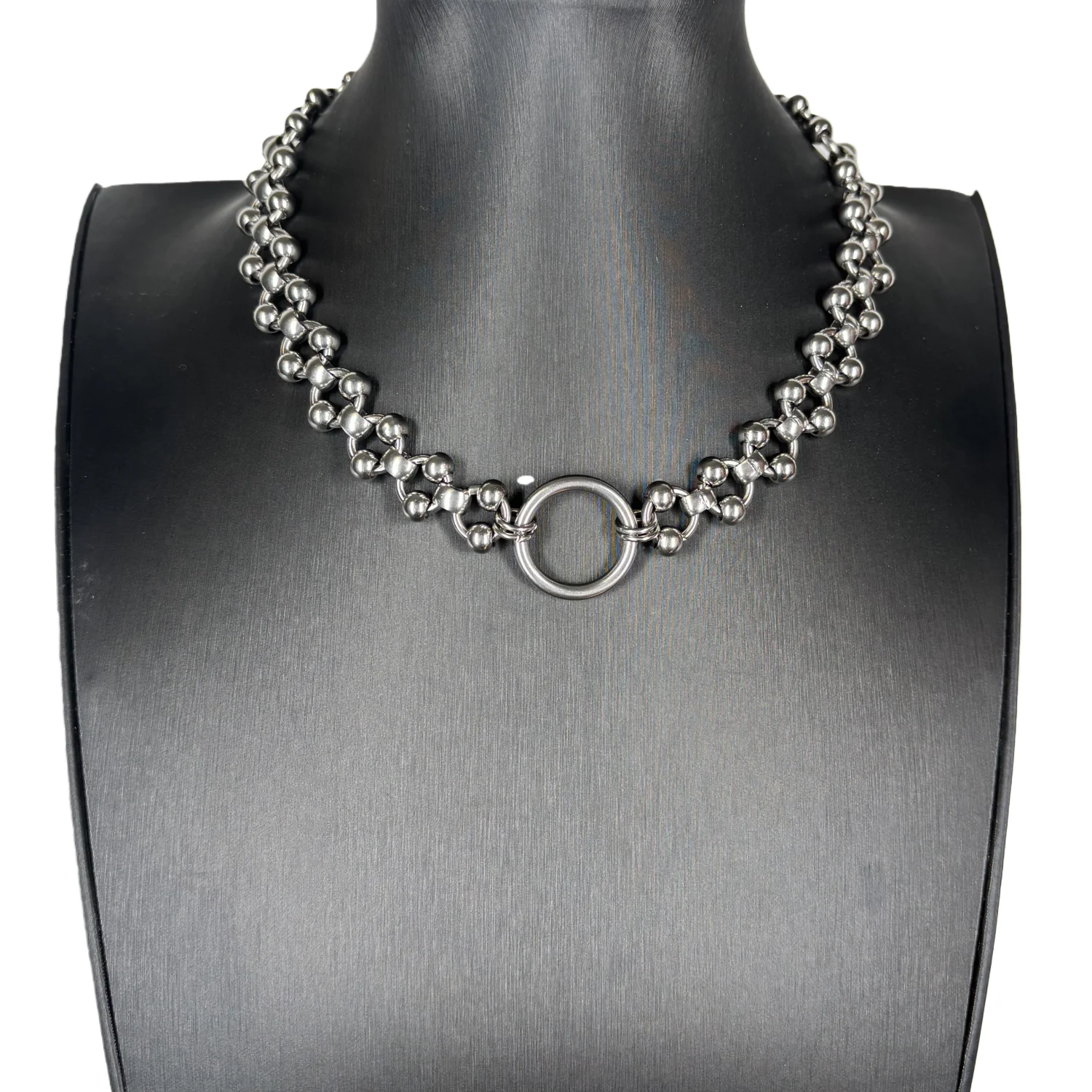 Punk Jewelry Ring Splicing Rivet Pendant Titanium Steel Necklace for Women Men Goth Aesthetic Necklace Set Grunge Accessorie