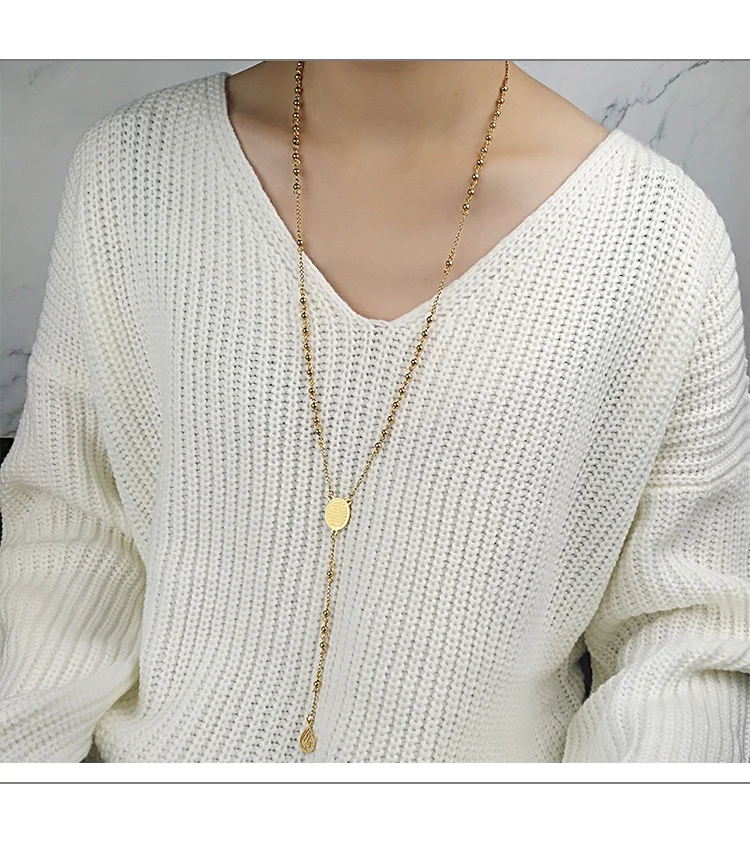 FINE4U N416 Stainless Steel Muslim Arabic Printed Pendant Necklace Gold Color 4mm Beads Rosary Necklaces For Men Women FINE4U N416 Stainless Steel Muslim Arabic Printed Pendant Necklace Gold Color 4mm Beads Rosary Necklaces For Men Women