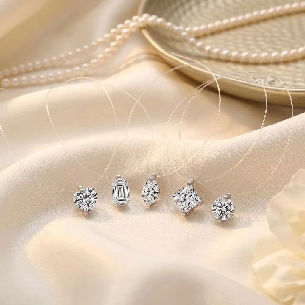 Various Shapes Women's Moissanite Necklace Original 925 Sterling Silver Jewelry Fashion Moissanite Diamond Necklace for Women