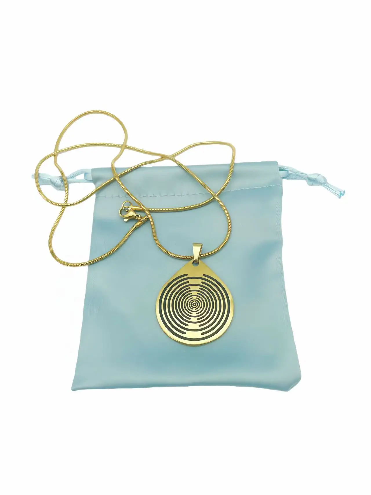 New Lakhovsky MWO EMF Necklace Pendant With Stainless Steel Chain Necklace EMFS Polarizing Feng Shui Disk Antenna Ornament
