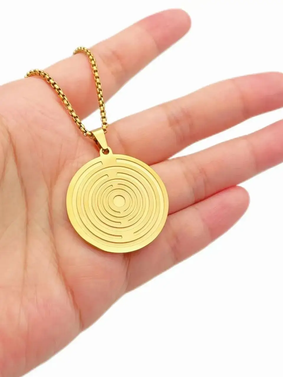 New Lakhovsky MWO EMF Necklace Pendant With Stainless Steel Chain Necklace EMFS Polarizing Feng Shui Disk Antenna Ornament