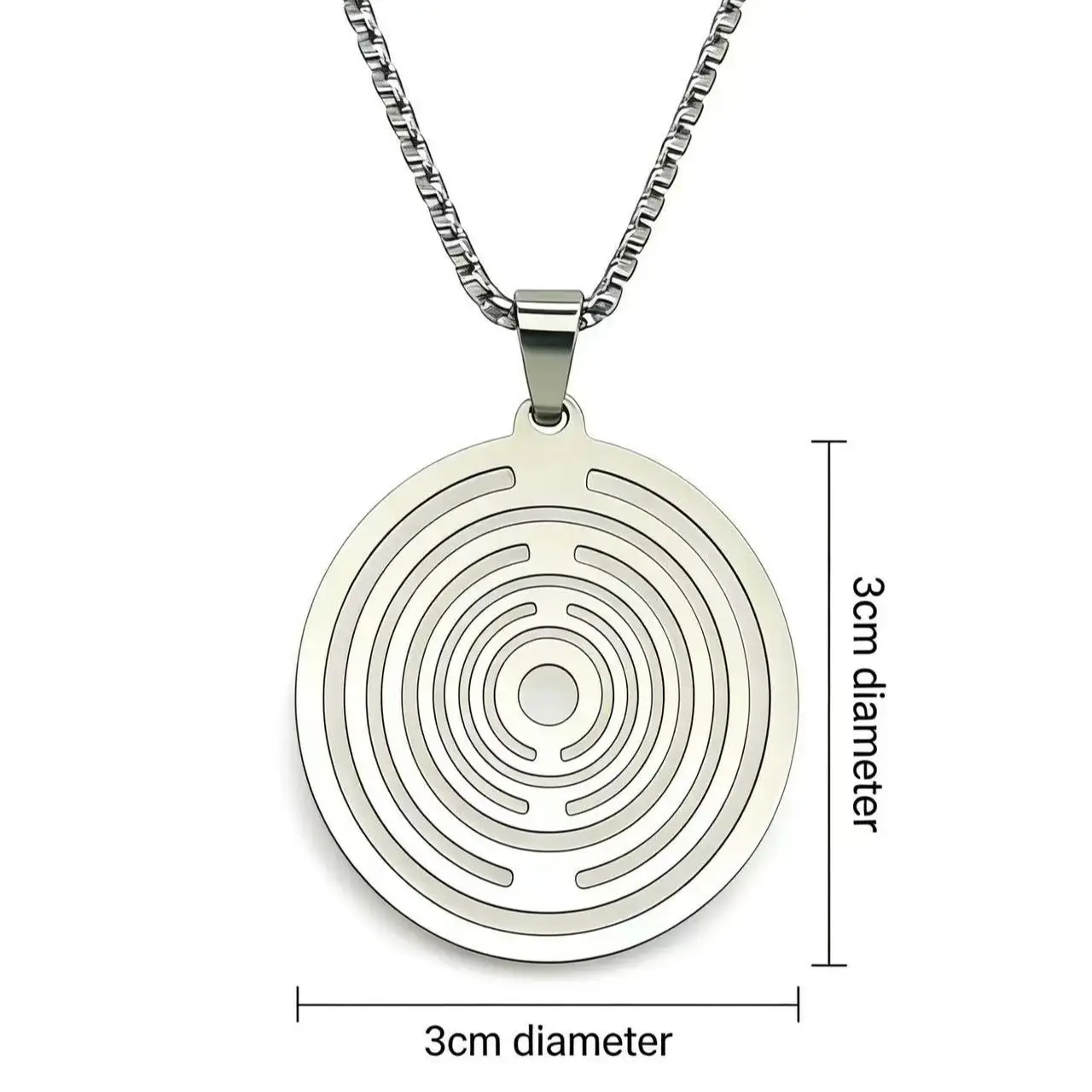 New Lakhovsky MWO EMF Necklace Pendant With Stainless Steel Chain Necklace EMFS Polarizing Feng Shui Disk Antenna Ornament