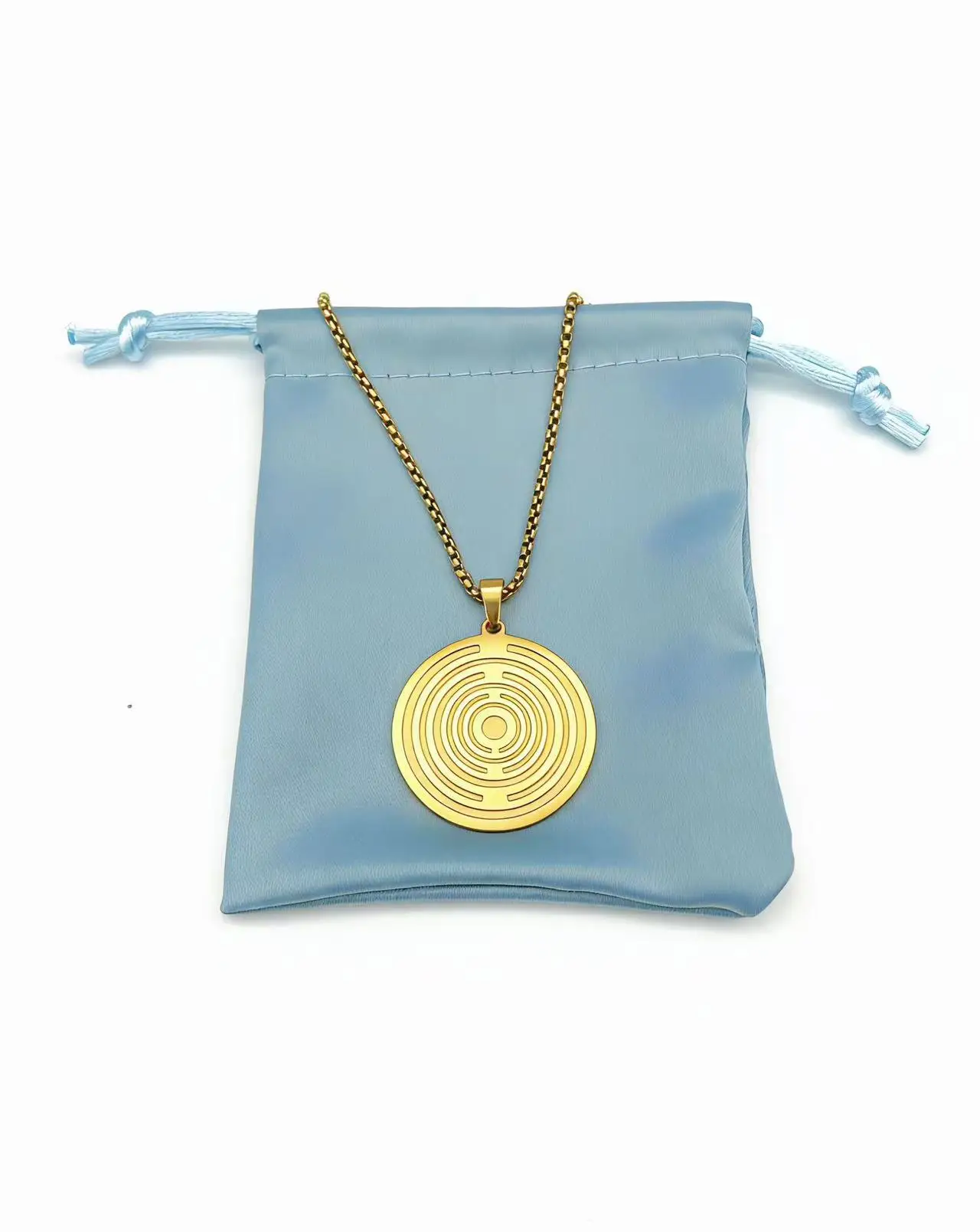 New Lakhovsky MWO EMF Necklace Pendant With Stainless Steel Chain Necklace EMFS Polarizing Feng Shui Disk Antenna Ornament
