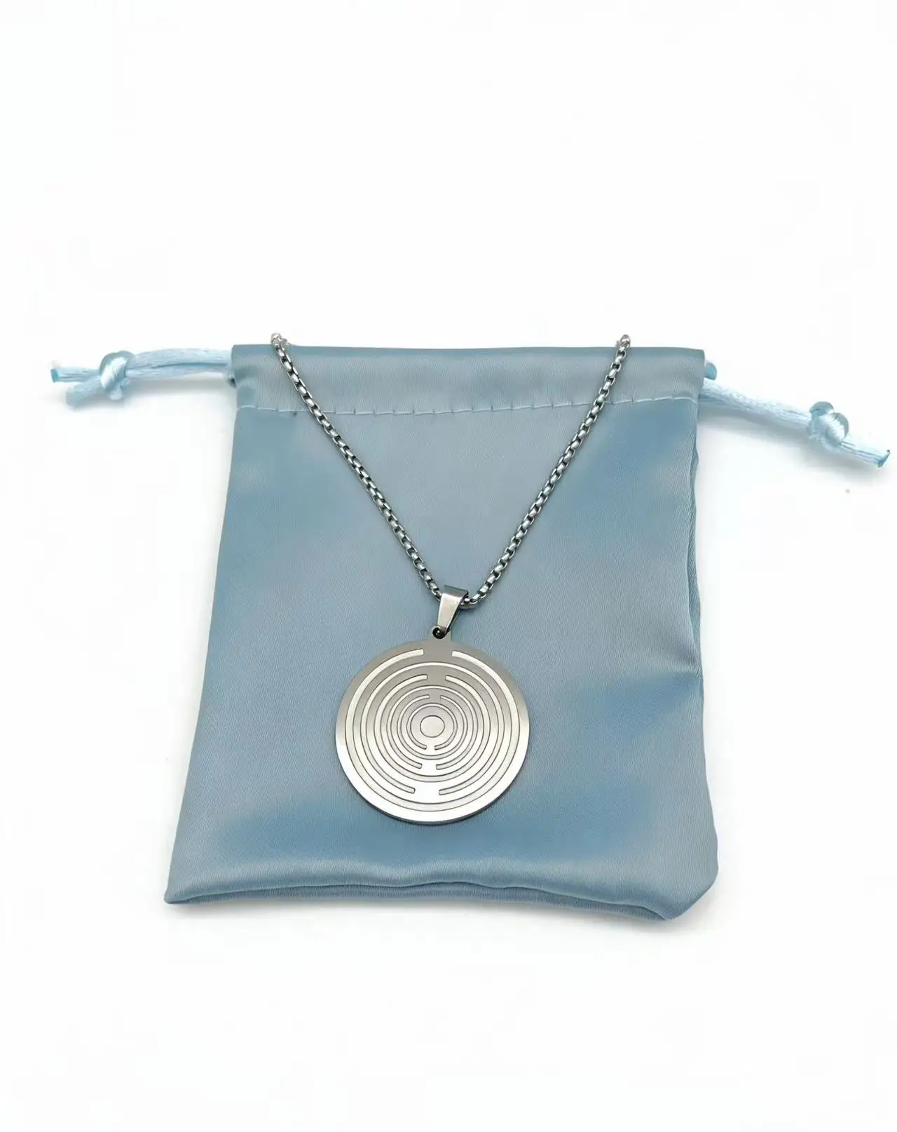 New Lakhovsky MWO EMF Necklace Pendant With Stainless Steel Chain Necklace EMFS Polarizing Feng Shui Disk Antenna Ornament