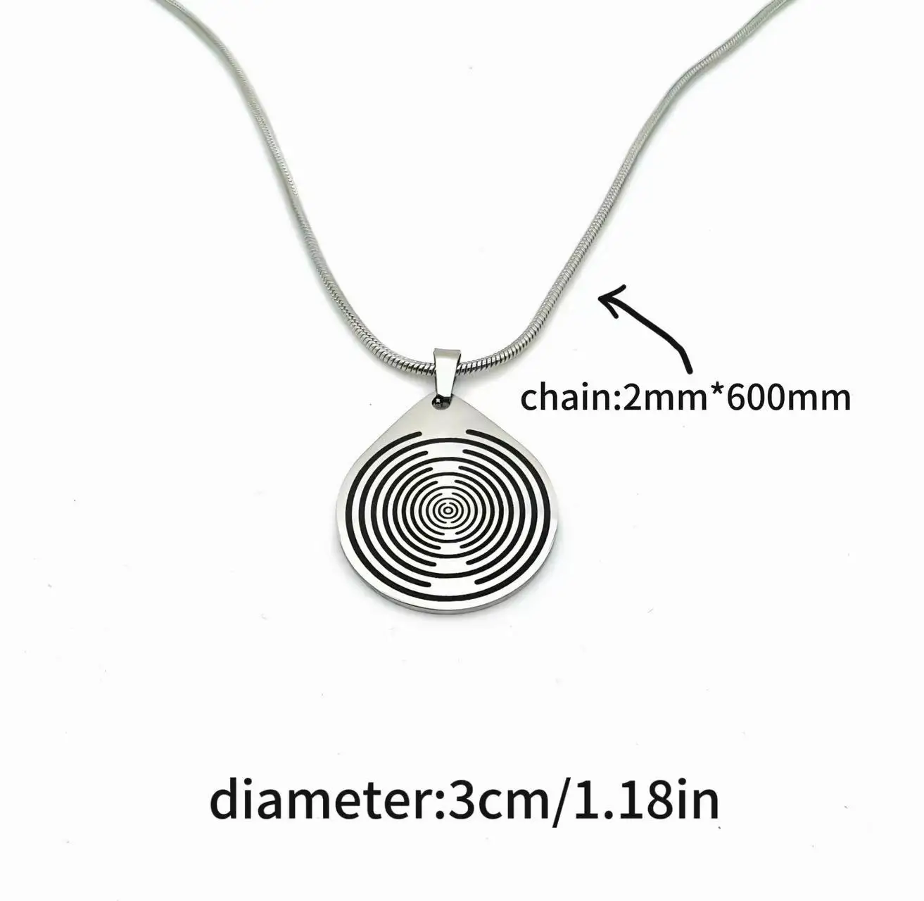 New Lakhovsky MWO EMF Necklace Pendant With Stainless Steel Chain Necklace EMFS Polarizing Feng Shui Disk Antenna Ornament