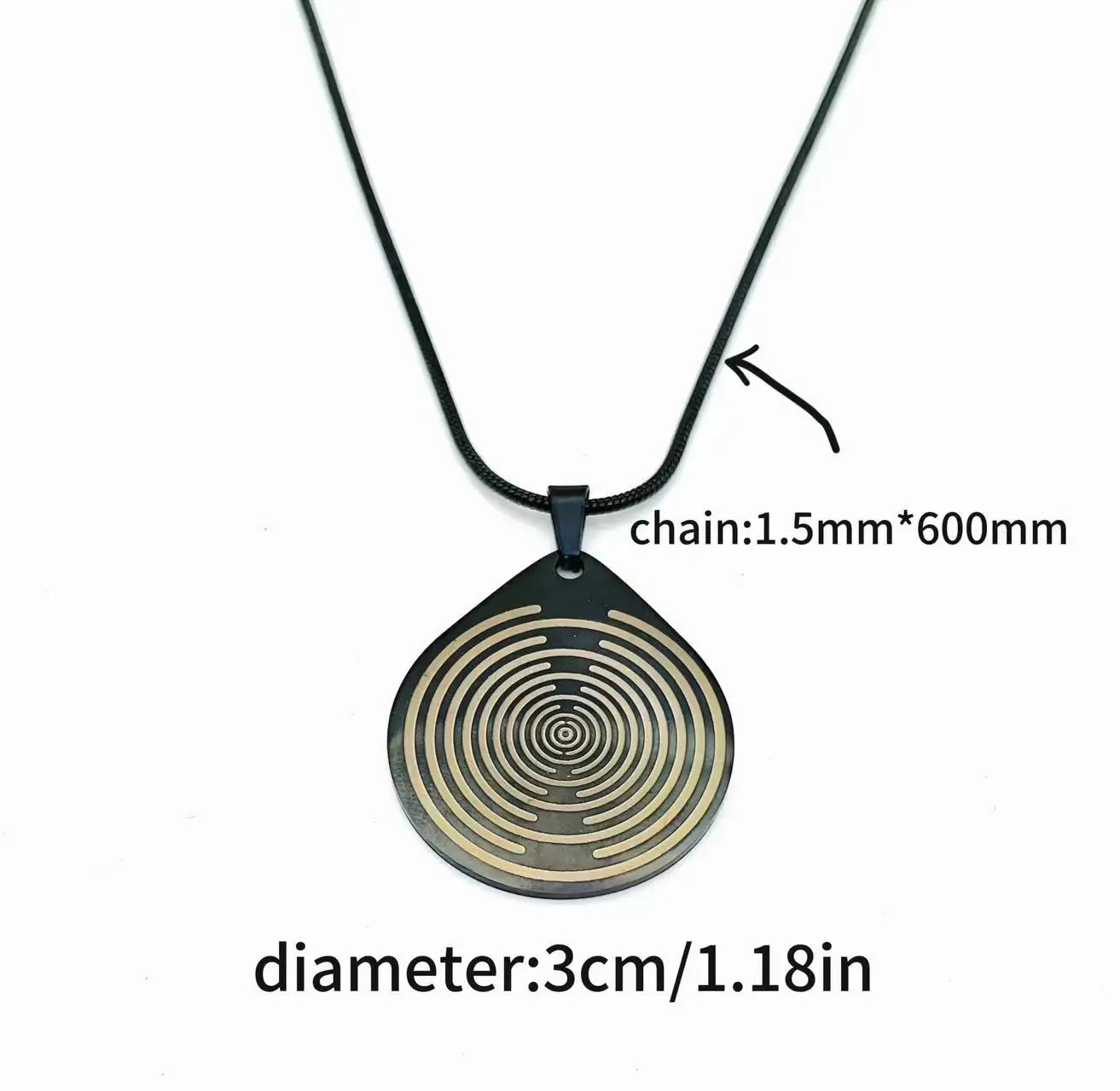 New Lakhovsky MWO EMF Necklace Pendant With Stainless Steel Chain Necklace EMFS Polarizing Feng Shui Disk Antenna Ornament