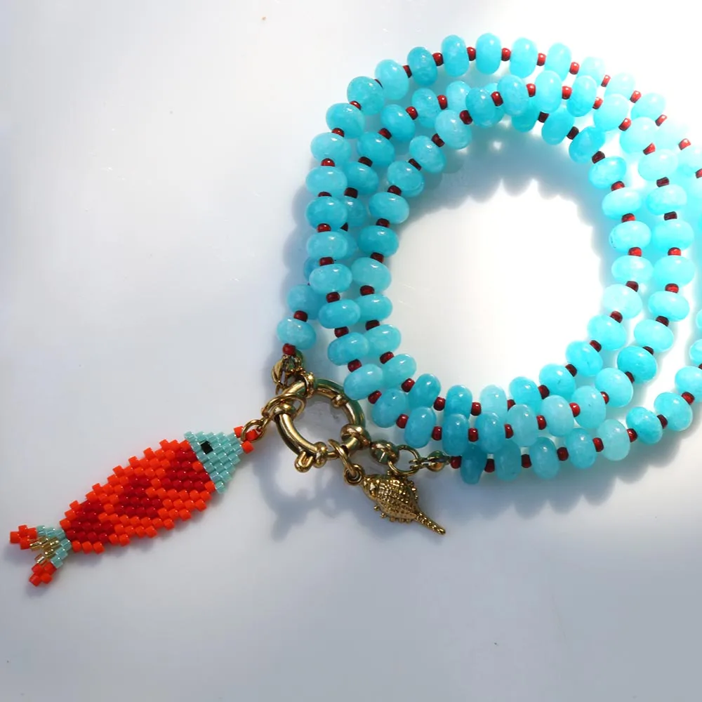 2026 Ocean Wind Fashion Personalized Customized Colorful hand knitting Fish Pendant Handmade Beaded Necklace Party Gift 2026 Ocean Wind Fashion Personalized Customized Colorful hand knitting Fish Pendant Handmade Beaded Necklace Party Gift