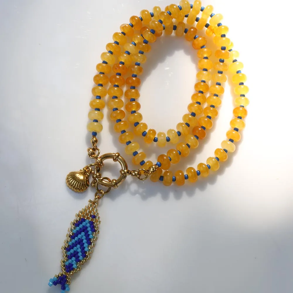 2026 Ocean Wind Fashion Personalized Customized Colorful hand knitting Fish Pendant Handmade Beaded Necklace Party Gift 2026 Ocean Wind Fashion Personalized Customized Colorful hand knitting Fish Pendant Handmade Beaded Necklace Party Gift