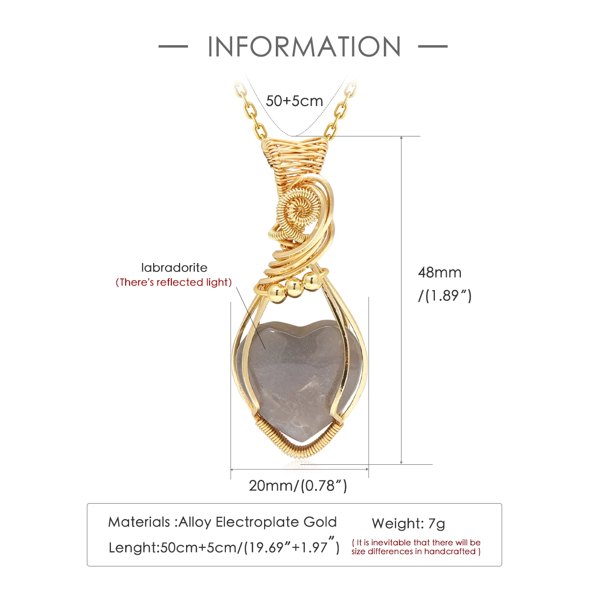 Women's Natural Gemstone Necklace Pendant Moonstone Handmade Copper Stainless Steel Necklace collier Pierre Naturelle Women's Natural Gemstone Necklace Pendant Moonstone Handmade Copper Stainless Steel Necklace collier Pierre Naturelle