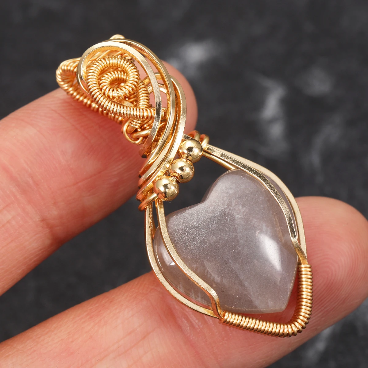 Women's Natural Gemstone Necklace Pendant Moonstone Handmade Copper Stainless Steel Necklace collier Pierre Naturelle Women's Natural Gemstone Necklace Pendant Moonstone Handmade Copper Stainless Steel Necklace collier Pierre Naturelle