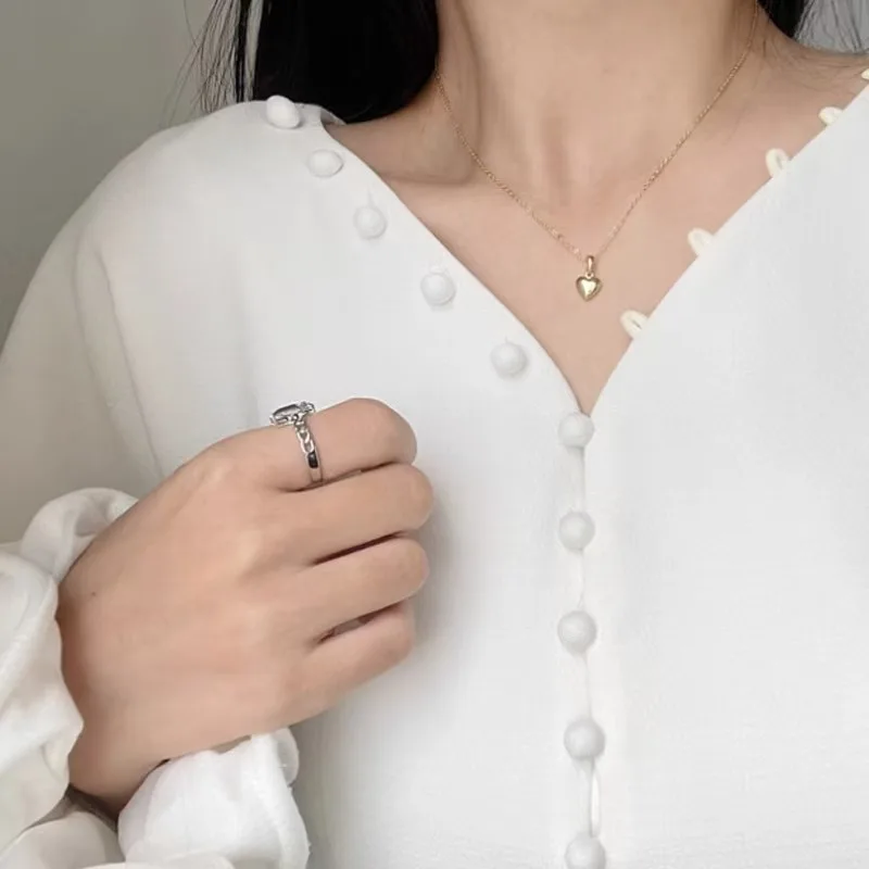 Jkeli S925 Sterling Silver 14K Gold Plated Heart Necklace 3D Heart Pendant Clavicle Chain Gift for Ladies Jkeli S925 Sterling Silver 14K Gold Plated Heart Necklace 3D Heart Pendant Clavicle Chain Gift for Ladies