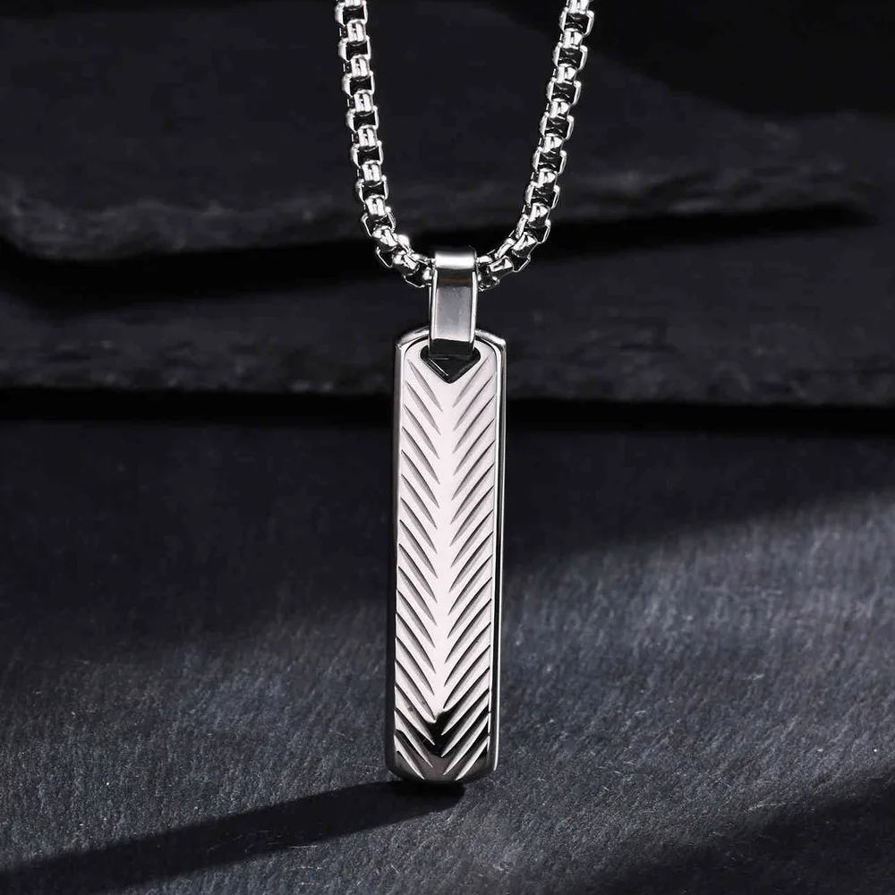 Vnox Mens Silver Color Bar Necklaces, Geometric Stainless Steel Pendant with Box Chain, Minimalst Metal Jewelry Gift for Him Vnox Mens Silver Color Bar Necklaces, Geometric Stainless Steel Pendant with Box Chain, Minimalst Metal Jewelry Gift for Him