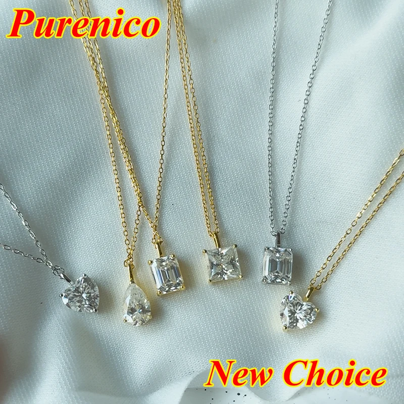 1-3ct Marquise Princess Emerald Pear Cut Women Moissanite Necklace Original 925 Sterling Silver Moissanite Diamond Jewelry Daily 1-3ct Marquise Princess Emerald Pear Cut Women Moissanite Necklace Original 925 Sterling Silver Moissanite Diamond Jewelry Daily
