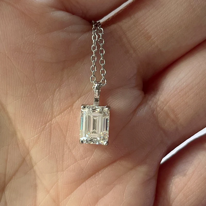 1-3ct Marquise Princess Emerald Pear Cut Women Moissanite Necklace Original 925 Sterling Silver Moissanite Diamond Jewelry Daily