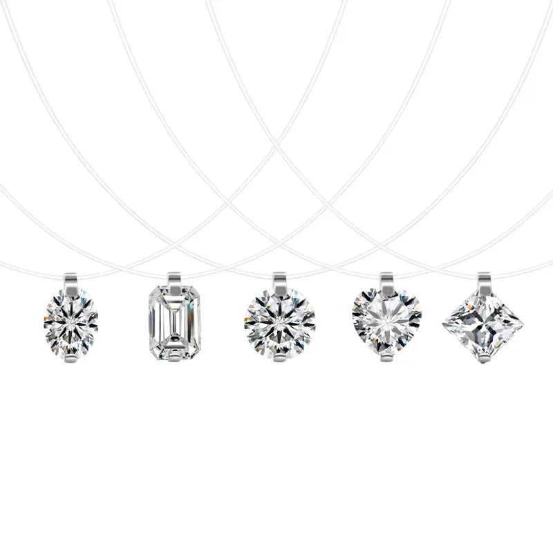 1-3ct Marquise Princess Emerald Pear Cut Women Moissanite Necklace Original 925 Sterling Silver Moissanite Diamond Jewelry Daily