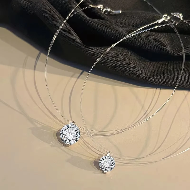 1-3ct Marquise Princess Emerald Pear Cut Women Moissanite Necklace Original 925 Sterling Silver Moissanite Diamond Jewelry Daily