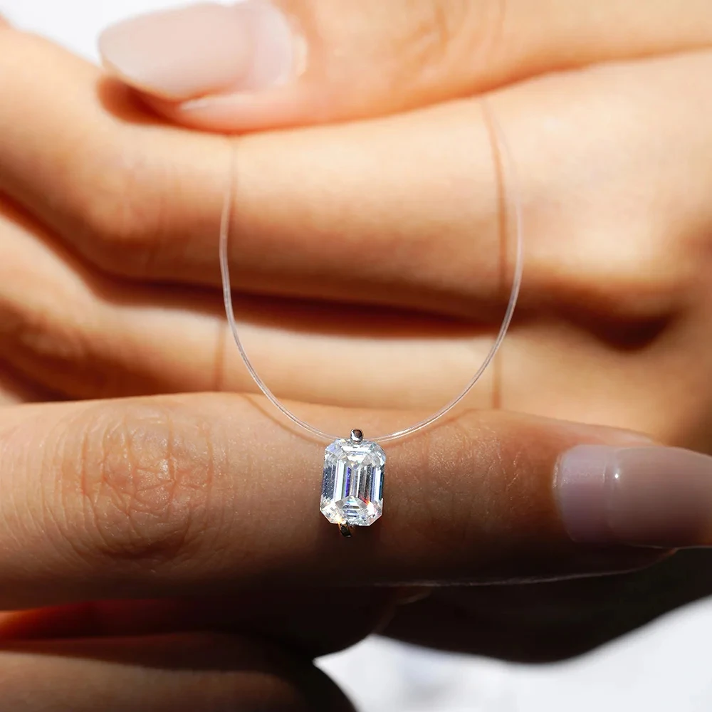 1-3ct Marquise Princess Emerald Pear Cut Women Moissanite Necklace Original 925 Sterling Silver Moissanite Diamond Jewelry Daily