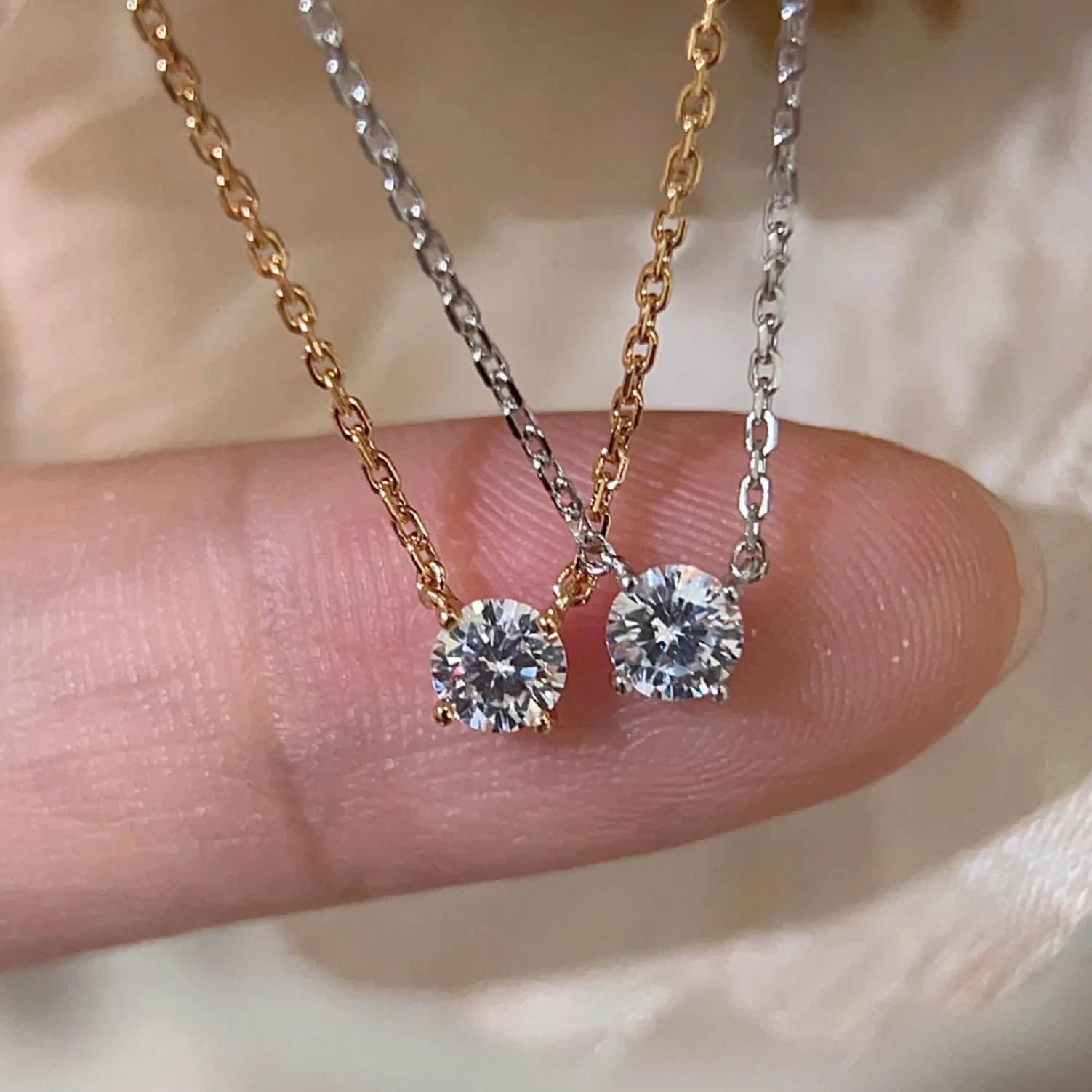1-3ct Marquise Princess Emerald Pear Cut Women Moissanite Necklace Original 925 Sterling Silver Moissanite Diamond Jewelry Daily